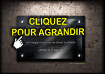 Plaque d'inauguration en ardoise et verre v&eacute;ritable grav&eacute;