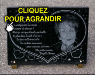 Portrait gravé sur une plaque en granit
