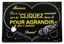 Plaque fun&eacute;raire en verre grav&eacute; avec photo sur article funeraire