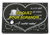 Plaque fun&eacute;raire en verre grav&eacute; avec photo sur article funeraire
