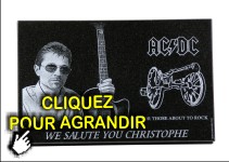 AC/DC gravé avec un portrait sur uns très beau article funeraire