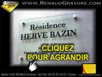 Plaque d'inauguration en verre 