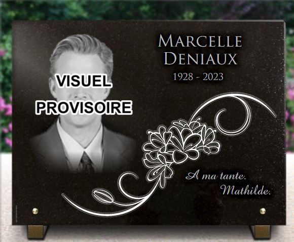 Plaque funéraire avec photo • plaque cimetière• Cadre et fleurs