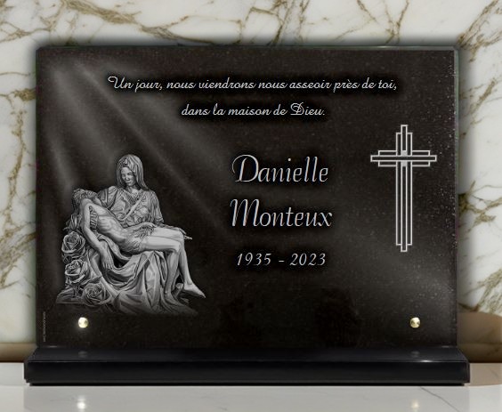 Plaque cimetière Religieux en granit - Christ - Funéraire en Ligne
