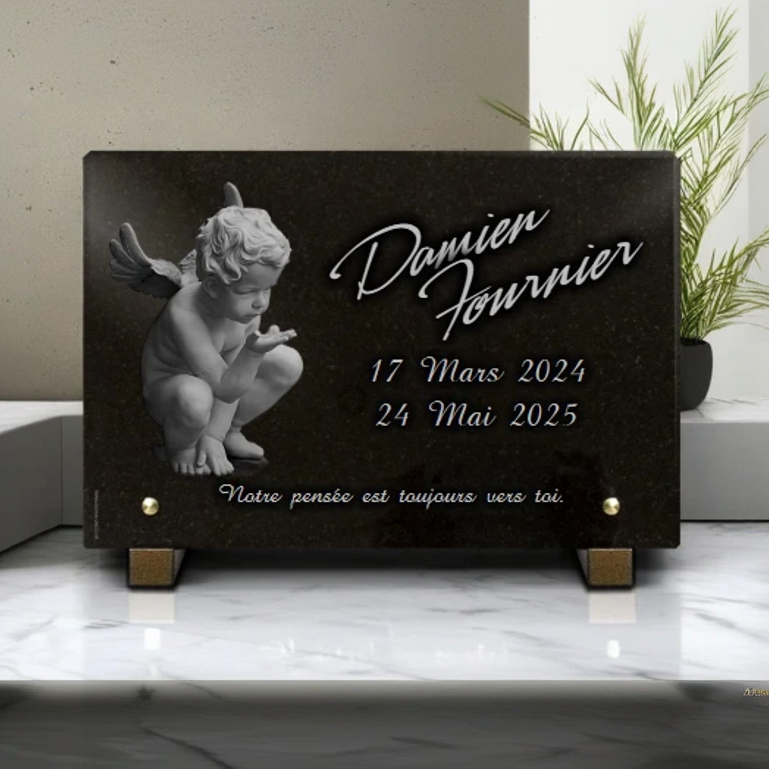 Plaque Funeraire Ange pour Bébé et Enfant