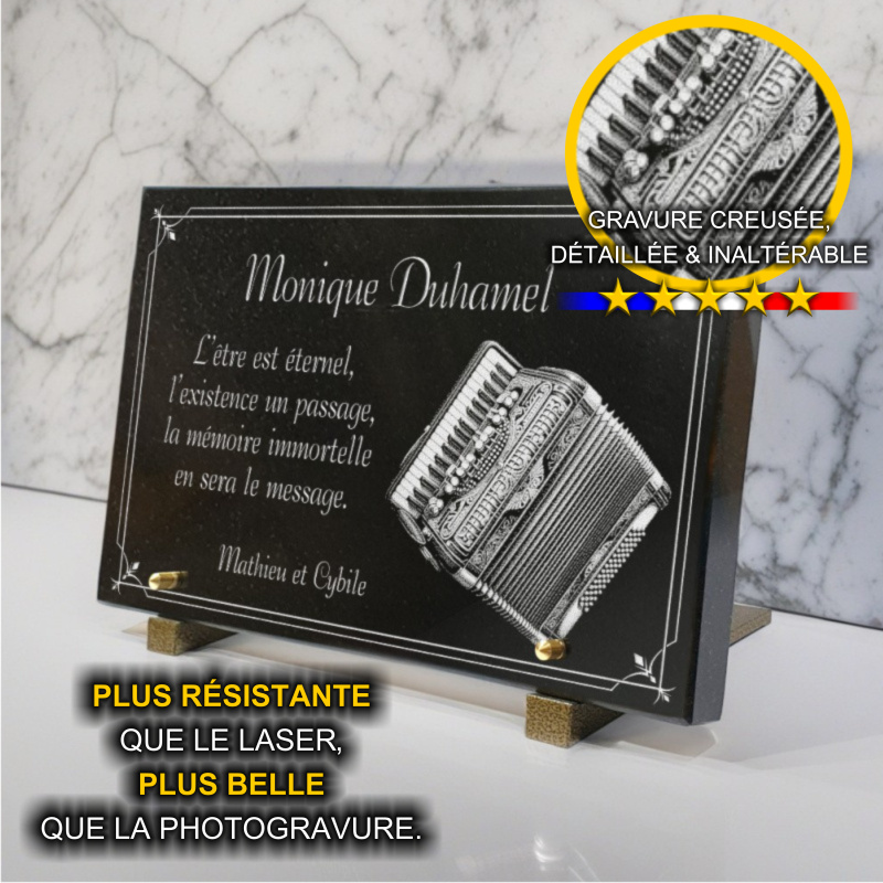 Plaque décès personnalisée chez P.F. Guez